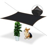6x7m Zonneluifel Rechthoekig Groot met 70% zonbescherming Zwart Luifeldoek Tuinterras Luifel Terras Uv Doek voor Planten Kasvee - Maat 6x7m