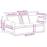 vidaXL Bank 180cm Donkergrijs Metaal