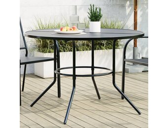 vidaXL Terrastafel rond Ø110x72,5 cm gepoedercoat staal antracietkleur