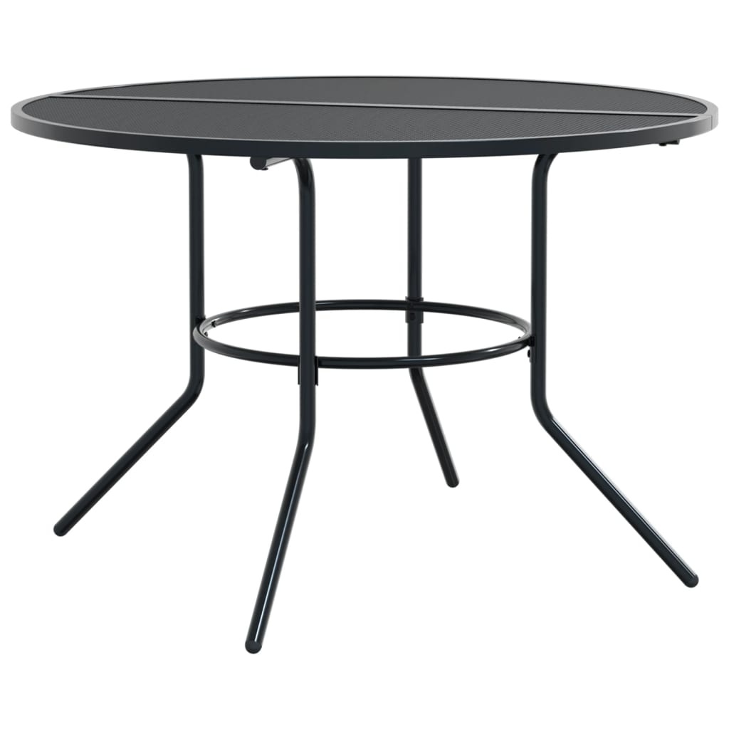 vidaXL Terrastafel rond Ø110x72,5 cm gepoedercoat staal antracietkleur