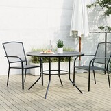 vidaXL Terrastafel rond Ø110x72,5 cm gepoedercoat staal antracietkleur