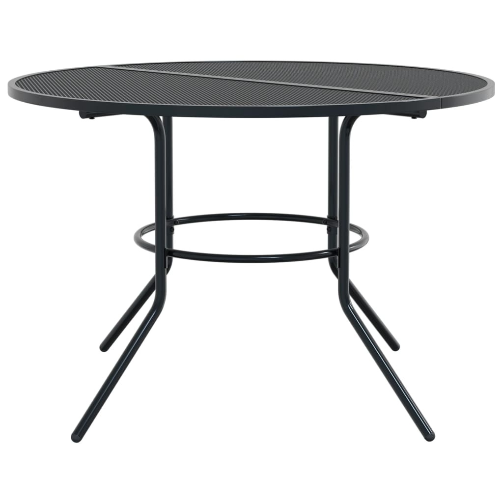 vidaXL Terrastafel rond Ø110x72,5 cm gepoedercoat staal antracietkleur