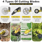 Grastrimmer met accu, highsam 9" borstelloze bosmaaier met 2x4.0AH batterij en onkruidborstel, trimmer tuin met 4 mestypen, elektrische motormaaier telescopische verstelling voor gazon tuin