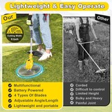 Grastrimmer met accu, highsam 9" borstelloze bosmaaier met 2x4.0AH batterij en onkruidborstel, trimmer tuin met 4 mestypen, elektrische motormaaier telescopische verstelling voor gazon tuin