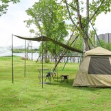 DOBEN Set van 2 koolstofvezel, telescopisch, 2,1 m/2,4 m/2,7 m/3 m, verstelbare telescoopstang, koolstofvezel voor tenten, tarp, ultralichte ultrasterke tentstokken, tarpstangen voor camping