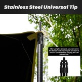 DOBEN Set van 2 koolstofvezel, telescopisch, 2,1 m/2,4 m/2,7 m/3 m, verstelbare telescoopstang, koolstofvezel voor tenten, tarp, ultralichte ultrasterke tentstokken, tarpstangen voor camping