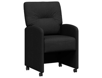 vidaXL Eetstoelen met wielen 2 pcs Zwart 57 x 67 x 95 cm Stof
