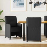 vidaXL Eetstoelen met wielen 2 pcs Zwart 57 x 67 x 95 cm Stof