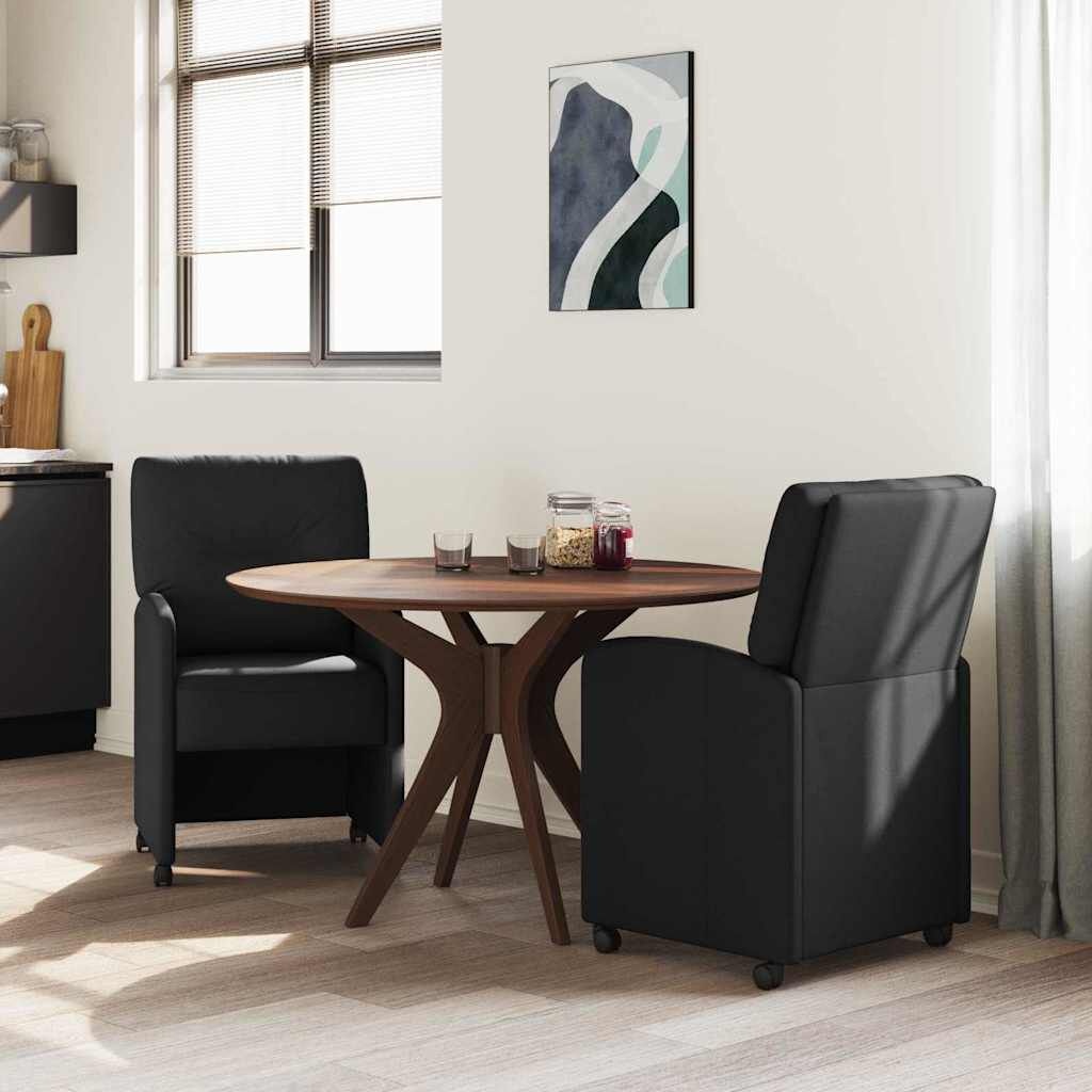 vidaXL Eetstoelen met wielen 2 pcs Zwart 57 x 67 x 95 cm Stof