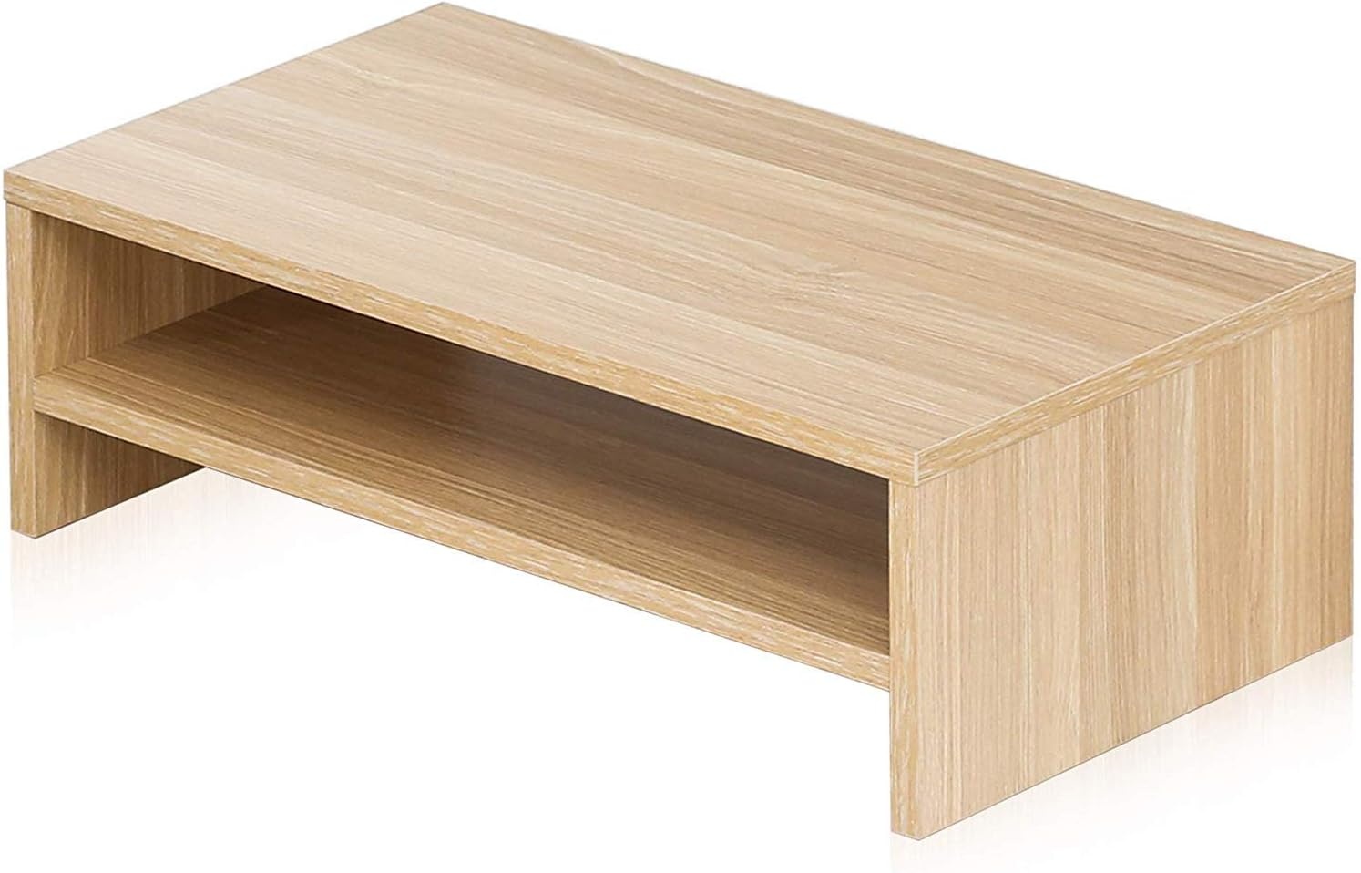 Houten Monitorstandaard Bureau-Organizer - 2 Lagen Wit - 29% Korting
