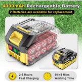 Grastrimmer met accu, highsam 9" borstelloze bosmaaier met 2x4.0AH batterij en onkruidborstel, trimmer tuin met 4 mestypen, elektrische motormaaier telescopische verstelling voor gazon tuin