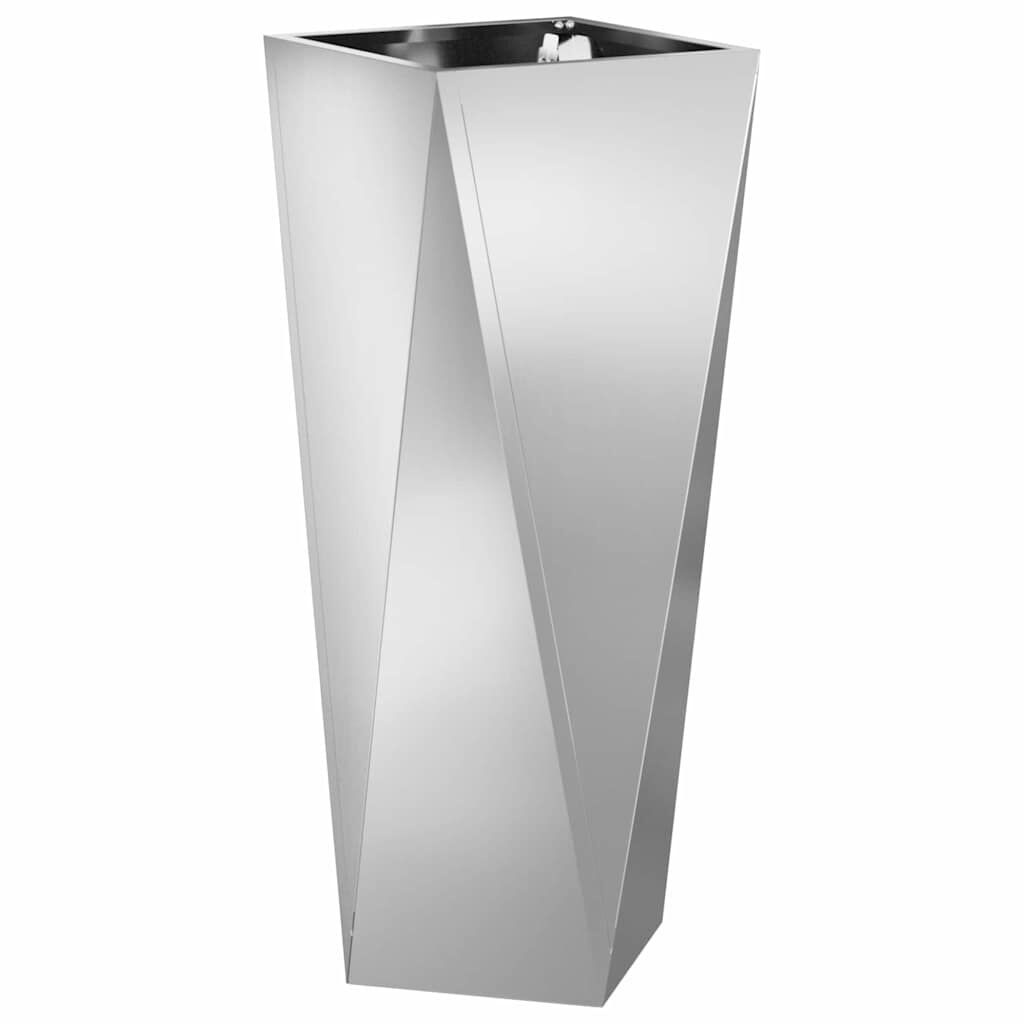 Moderne Plantenbak Staal Zilver 30x30x75cm - 34% Korting