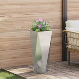 Moderne Plantenbak Staal Zilver 30x30x75cm - 34% Korting