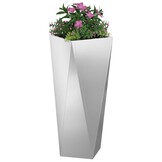 Moderne Plantenbak Staal Zilver 30x30x75cm - 34% Korting