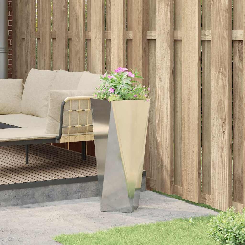 Moderne Plantenbak Staal Zilver 30x30x75cm - 34% Korting