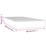 vidaXL Pocketveringmatras 120x190x20 cm kunstleer zwart