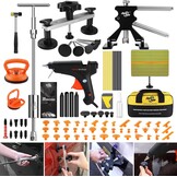 PDR TOOLS Uitdeukgereedschap, 87-delige reparatieset voor autodeuken, met glijhamer, 100 W, lijmpistool, lijndeukbord, uitdeukreparatieset, kan 90% van de deuken repareren