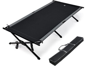 EVER ADVANCED Campingbed voor volwassenen, zware ondersteuning van 300 kg, extra breed opvouwbaar XXL campingbed, opvouwbaar, luxe draagbaar met draagtas voor kamperen, reizen, vissen, tuin, wandelen