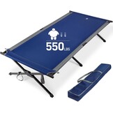 EVER ADVANCED Campingbed voor volwassenen, zware ondersteuning van 300 kg, extra breed opvouwbaar XXL campingbed, opvouwbaar, luxe draagbaar met draagtas voor kamperen, reizen, vissen, tuin, wandelen