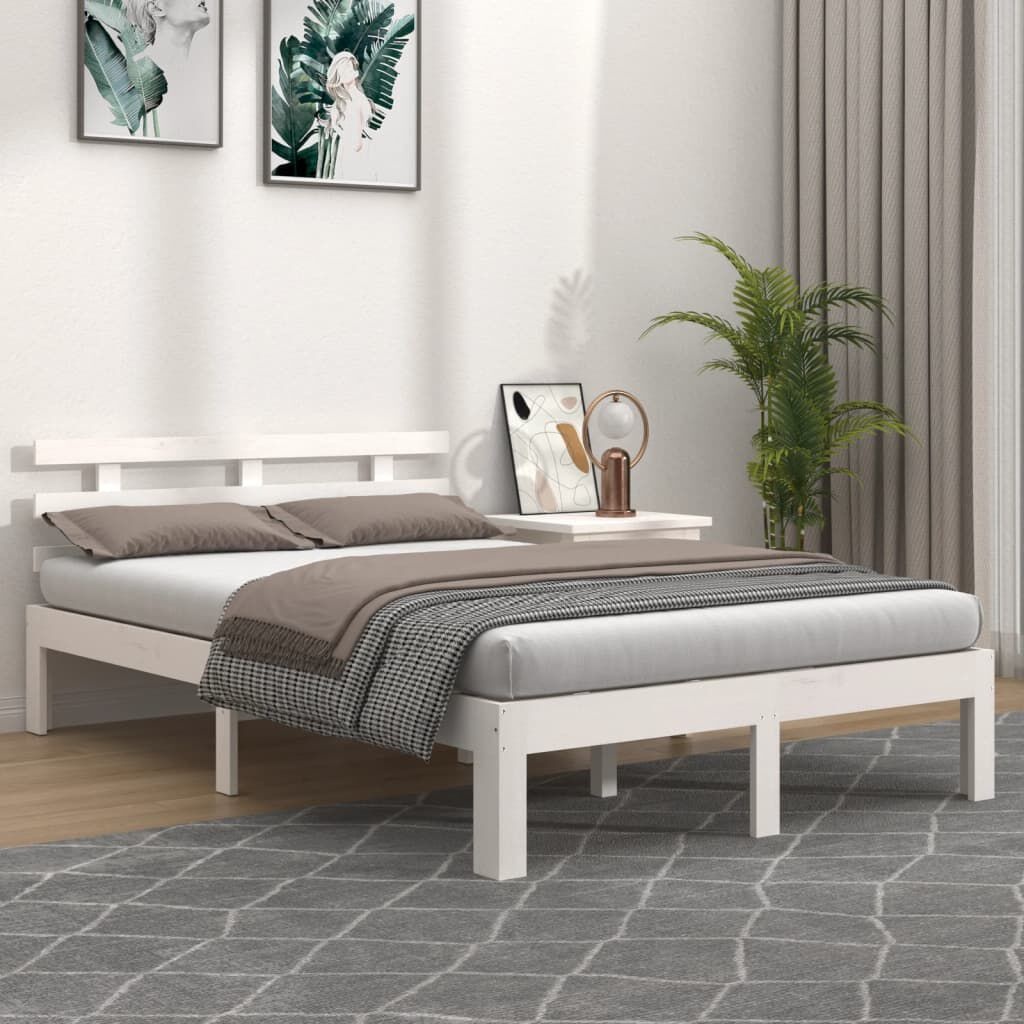 vidaXL Houten Bedframe Wit 140x190 cm - 35% Korting!