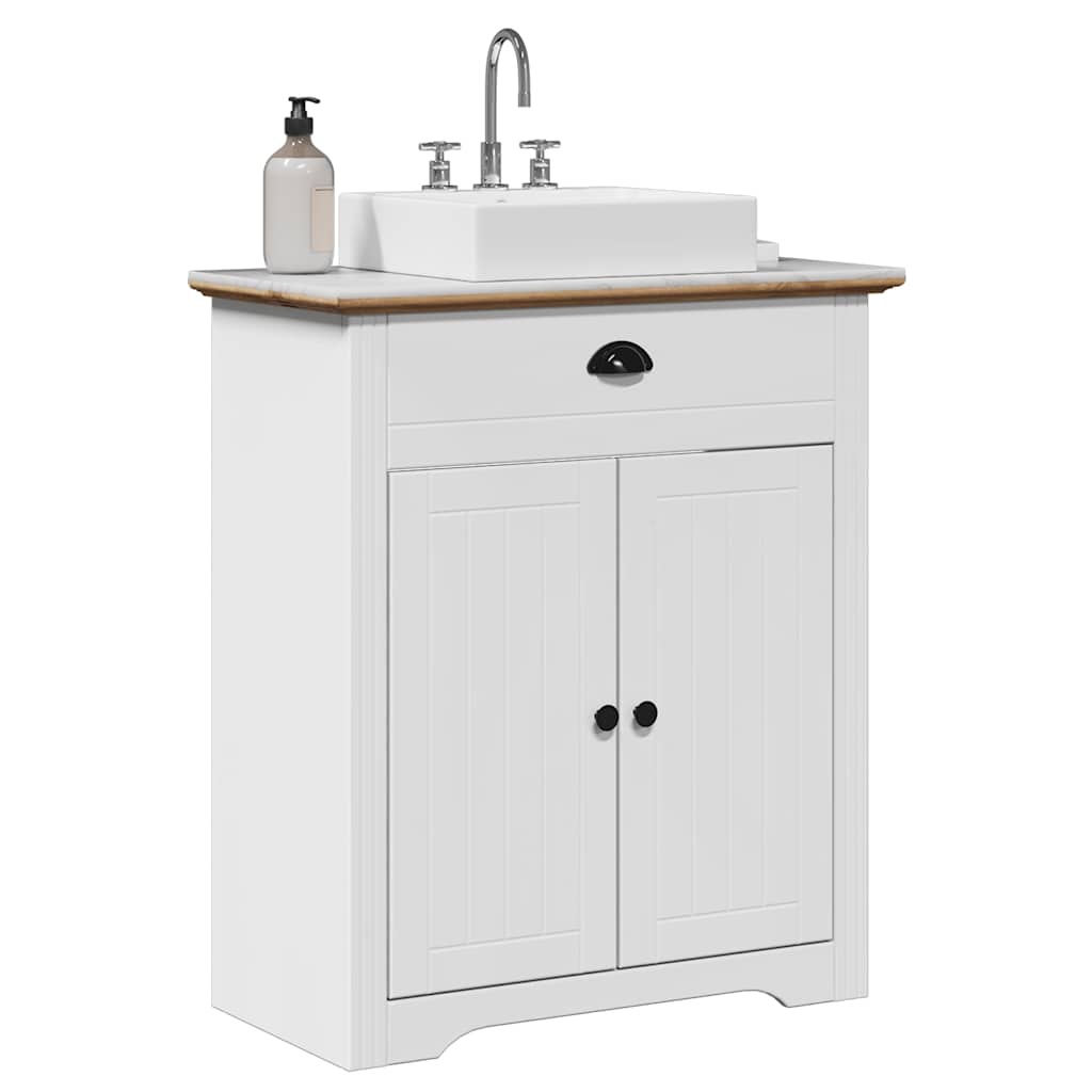 VidaXL Wastafelkast BODO (70x35x80cm) Wit/Bruin - 59% Korting