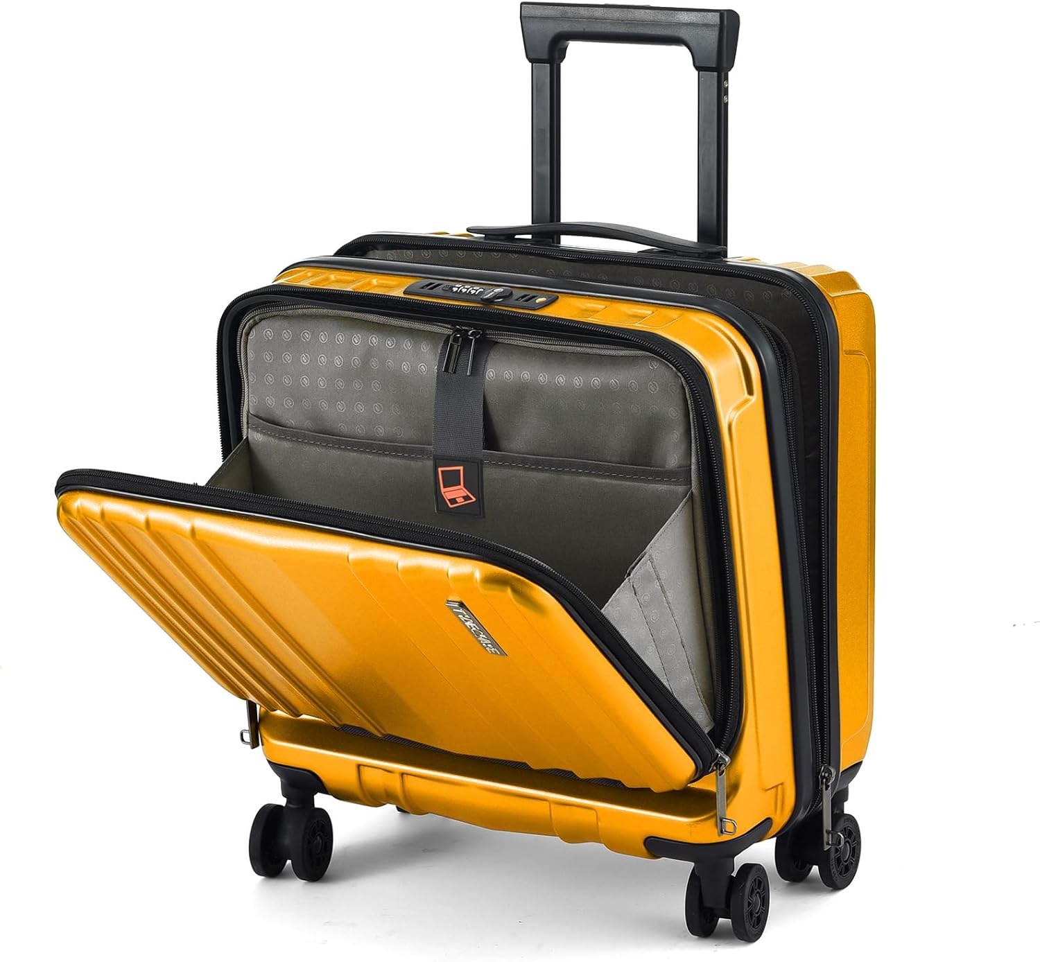 Oranje Handbagage Koffer 16" met 2 Laptopvakken & TSA-sloten - 30% Korting