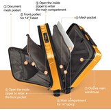 Oranje Handbagage Koffer 16" met 2 Laptopvakken & TSA-sloten - 30% Korting