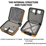 Oranje Handbagage Koffer 16" met 2 Laptopvakken & TSA-sloten - 30% Korting
