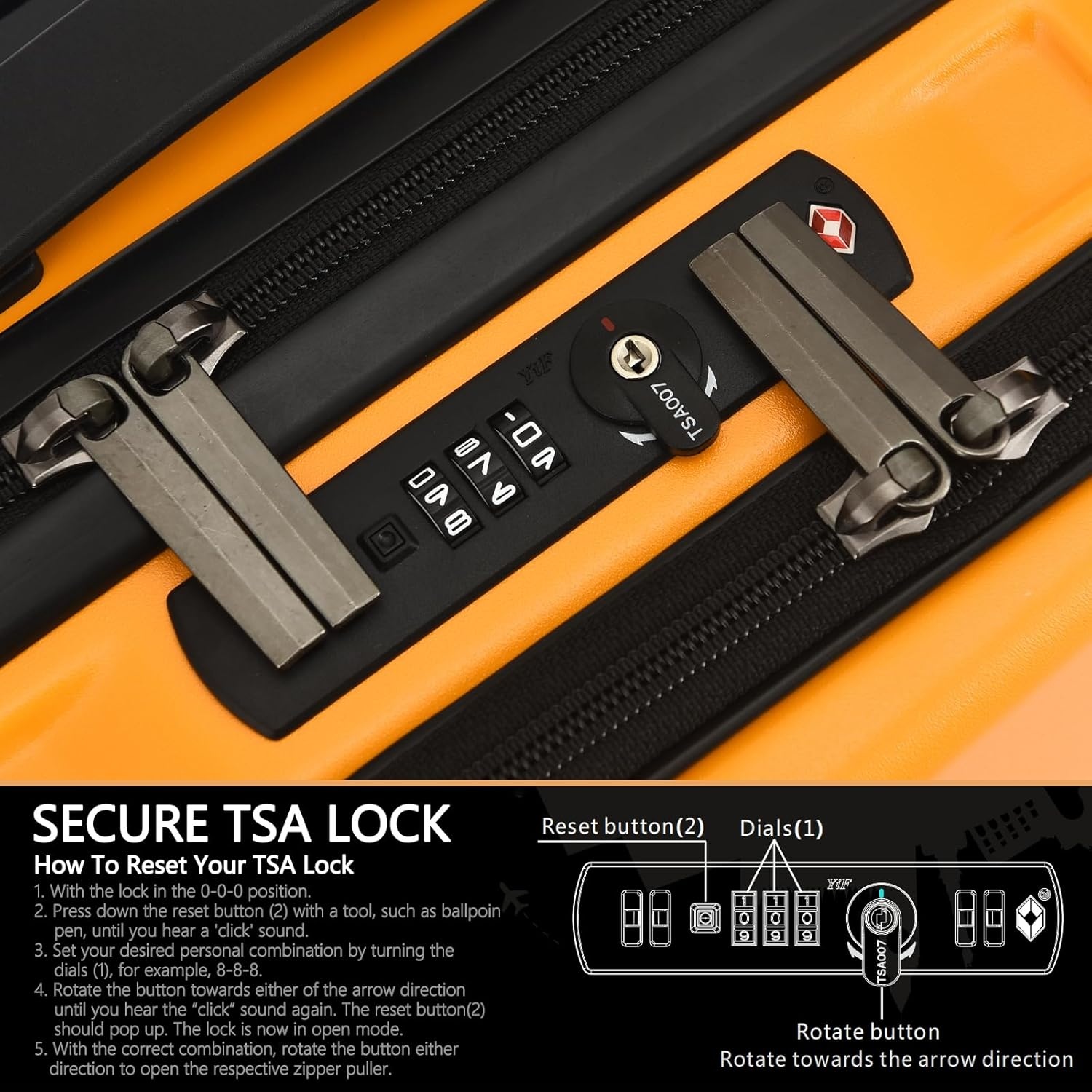 Oranje Handbagage Koffer 16" met 2 Laptopvakken & TSA-sloten - 30% Korting
