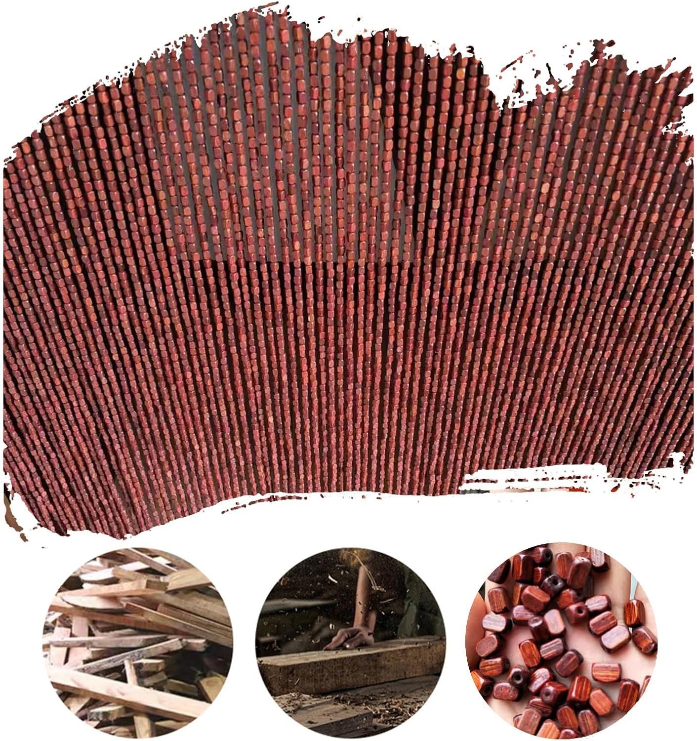 Decoratief Houten Kralengordijn Roodbruin 90x200 cm | 59% Korting