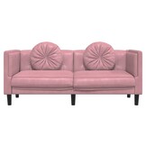 Roze Fluweel 2-Zitsbank met Kussens | 35% Korting