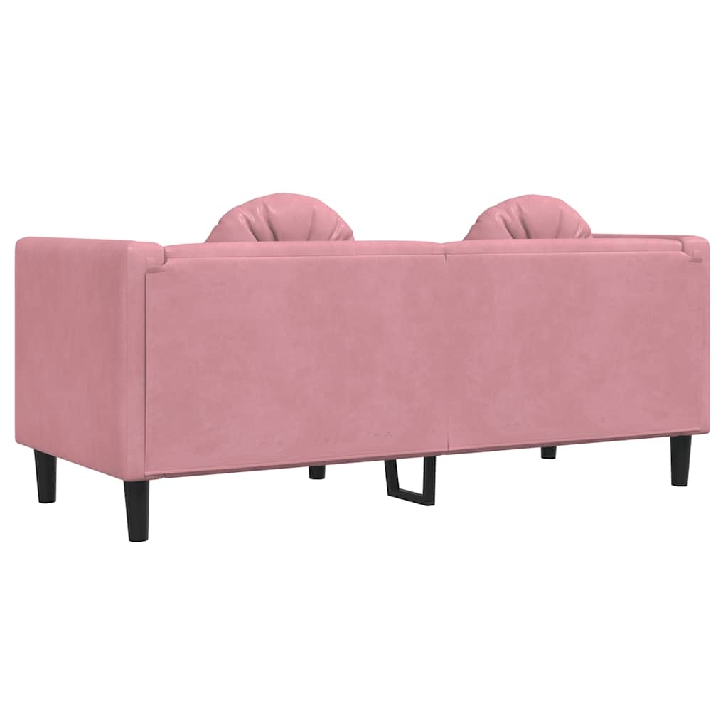 Roze Fluweel 2-Zitsbank met Kussens | 35% Korting