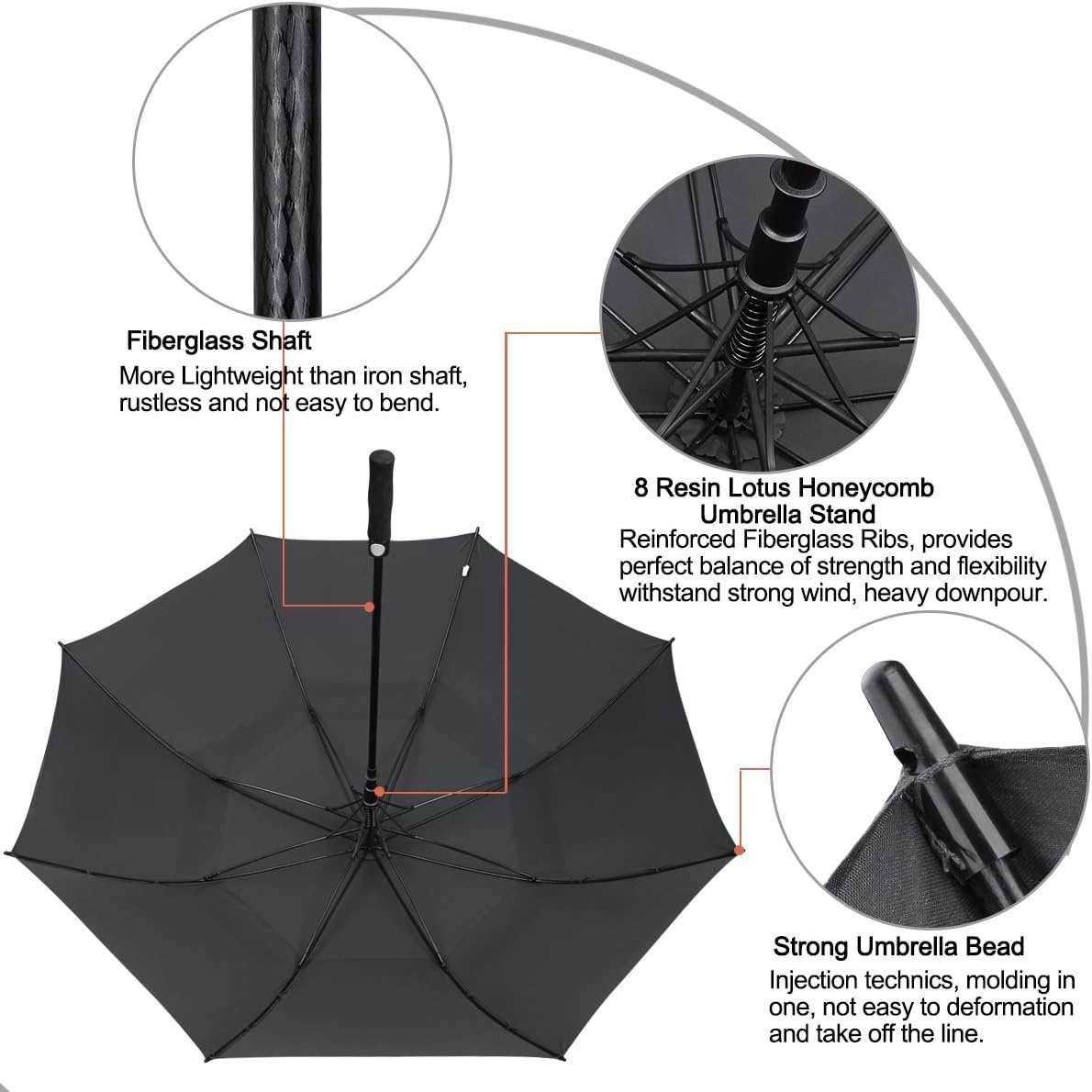 Extra Grote Golfparaplu (62") - Waterdicht & Winddicht - 33% Korting