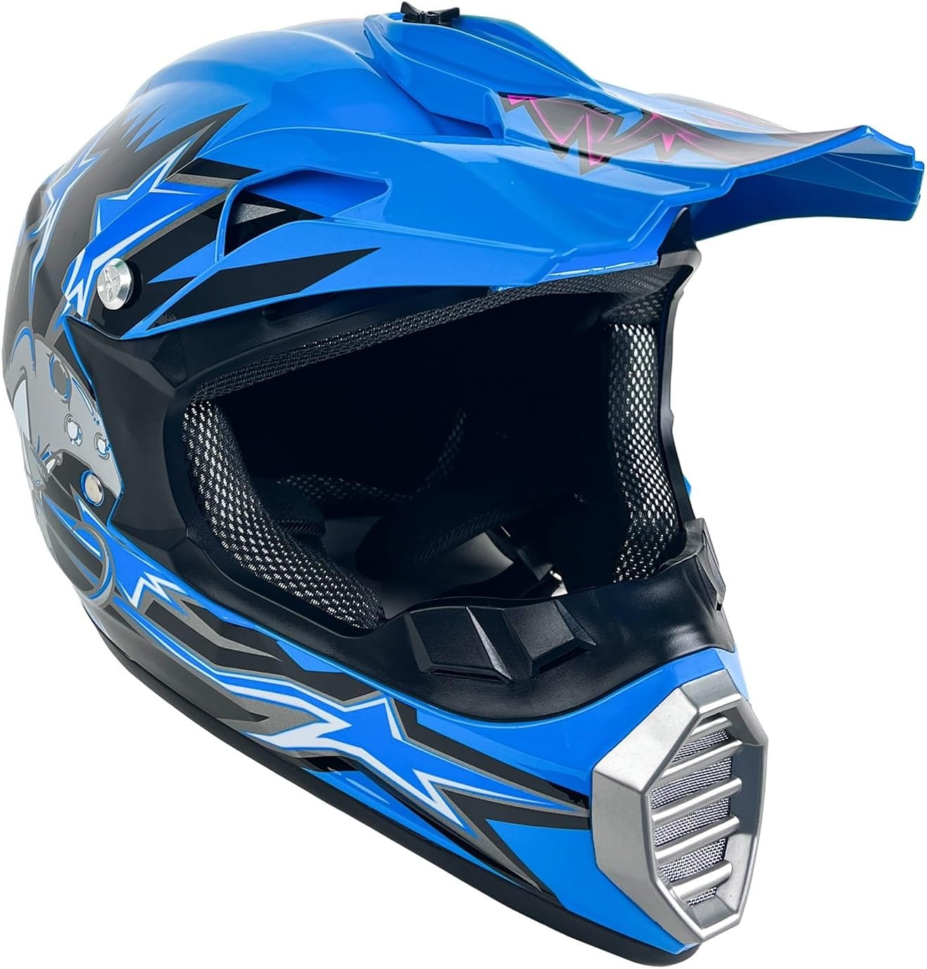 Kinder Crosshelm Blauw (L) - Incl. Handschoenen, Masker, Bril - 34% Korting!
