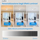 Plafondventilator met LED licht 107cm Wit | 35% Korting