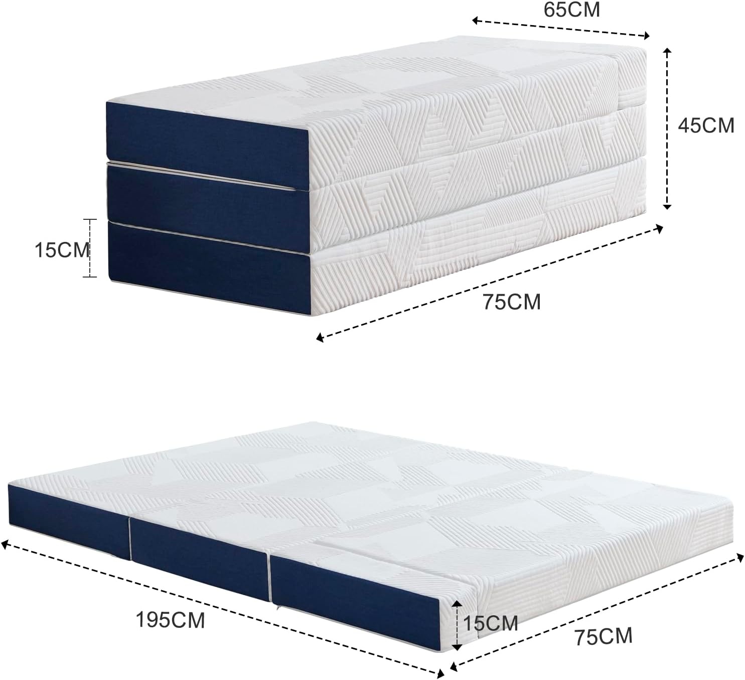 Opvouwbaar Gastenmatras 75x195x15cm - 34% Korting!