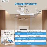 Plafondventilator met LED licht 107cm Wit | 35% Korting