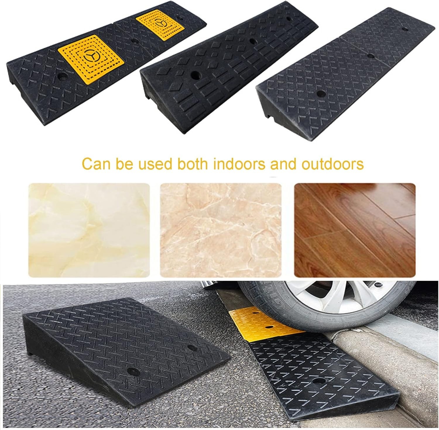 Rubberen Oprijplaat Drempelhelling 100x25x5 cm - 34% Korting!