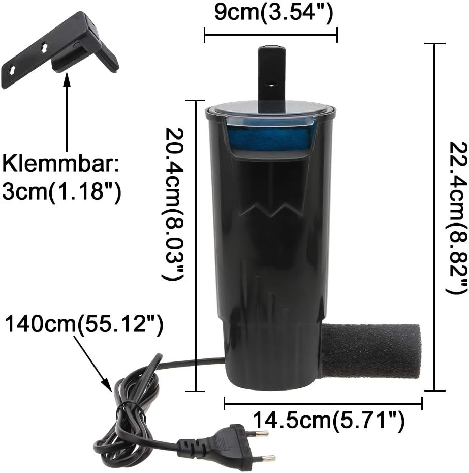 Interne Aquarium Filterpomp 5W 400L/H met Waterval-effect - 54% Korting!
