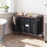 Wasmand met Plank, 4 Vakken en Wielen - 29% Korting