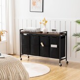 Wasmand met Plank, 4 Vakken en Wielen - 29% Korting