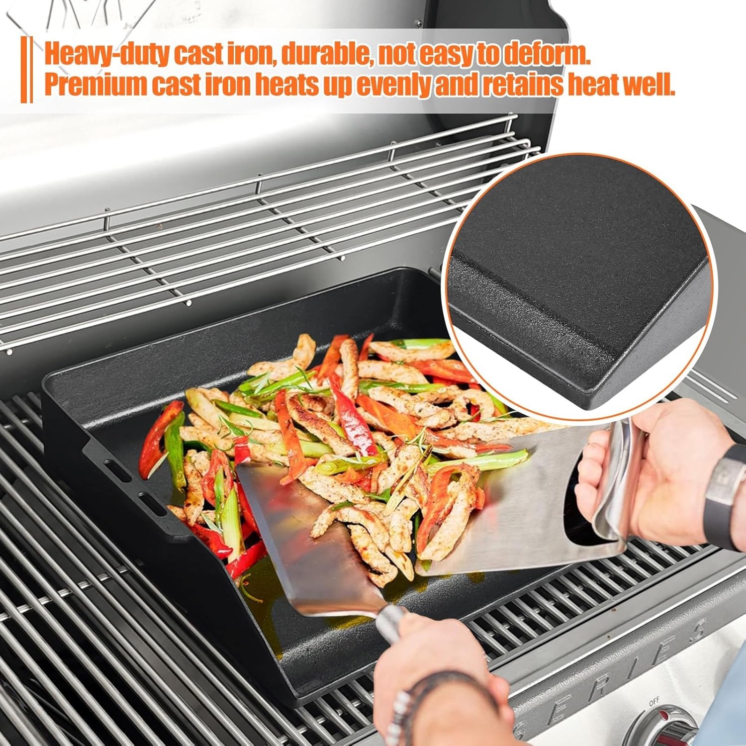 Gietijzeren Plancha Grillplaat 48x36cm - Geschikt voor Diverse Barbecues (29% Korting)