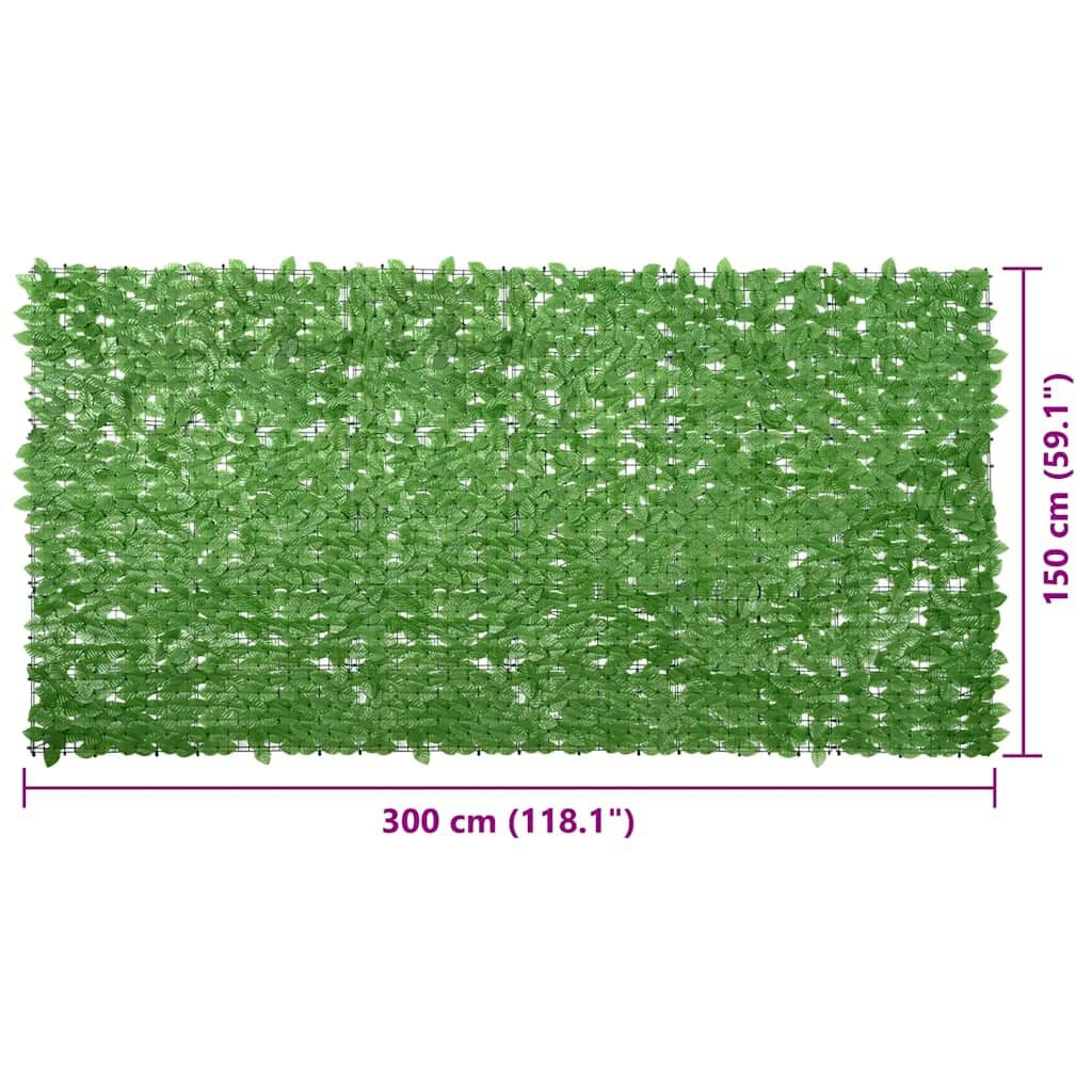Balkonscherm met groene bladeren, 300x150 cm - 34% Korting