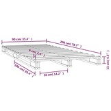 Palletbed Massief Grenenhout 90x200 cm met 34% Korting