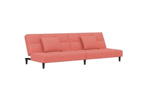 Roze Fluwelen Slaapbank 2-zits met 2 Kussens - 52% Korting!