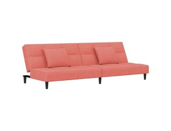 Roze Fluweel Slaapbank 2-zits met Kussens - 35% Korting