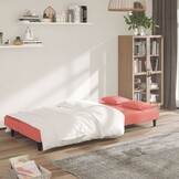 Roze Fluweel Slaapbank 2-zits met Kussens - 35% Korting