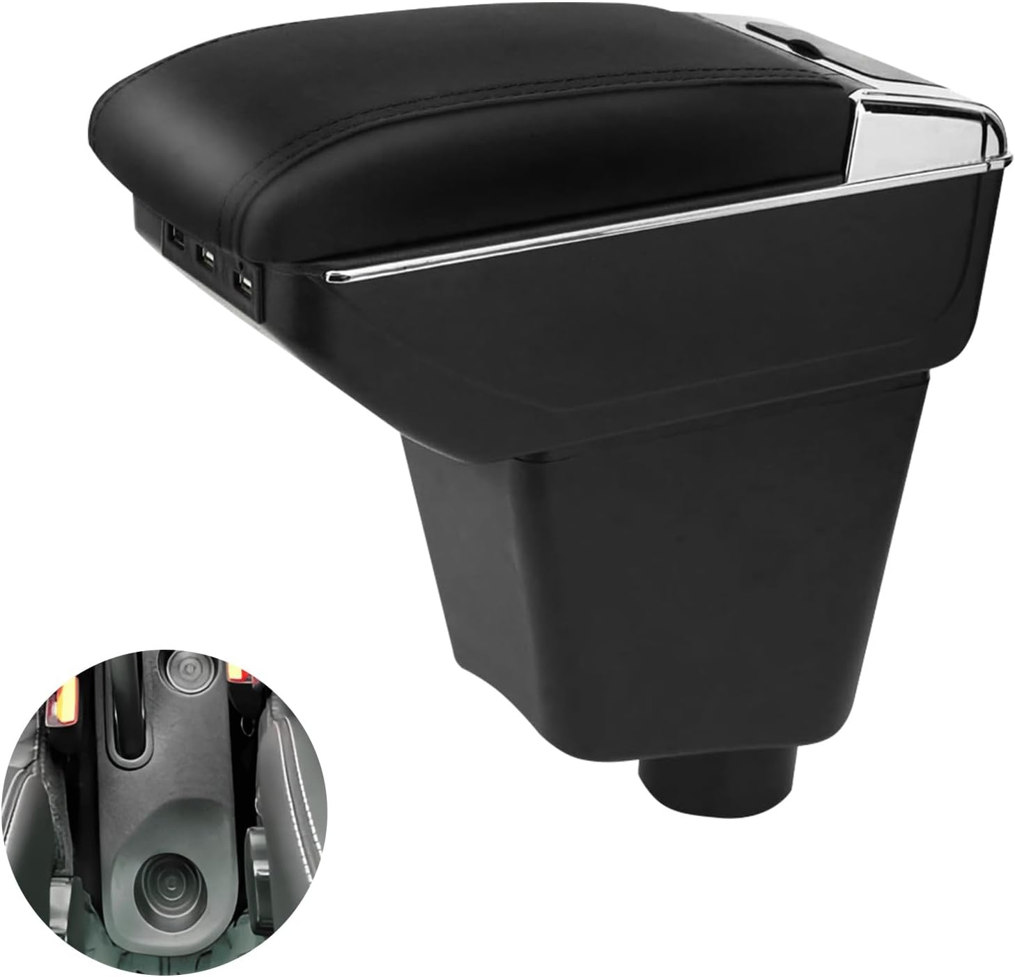 Armleuning Zwart PU-leer Renault Clio IV (2012-2019) met 7 USB-poorten - 34% Korting
