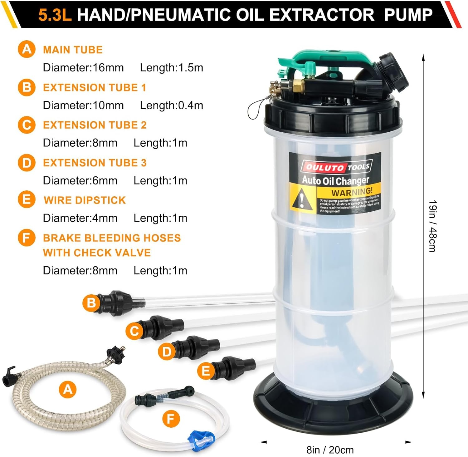 Olieafzuiger 5.3L Handmatig & Pneumatisch - 34% Korting!
