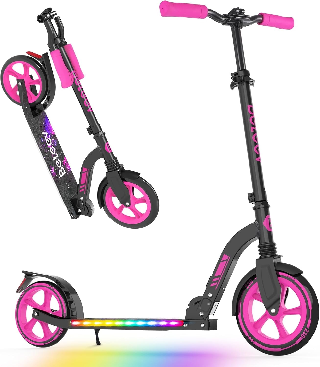 Scooter Big Wheel 2-wiel met Licht & Verstelbaar Stuur - 34% Korting
